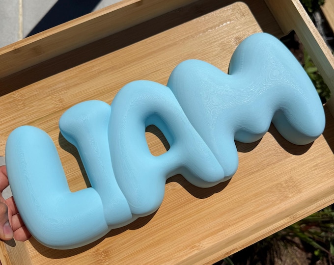 Featured listing image: Bubble Letters in Ceramic Look – Personalized Names, Numbers & Symbols | Lightweight Nursery Door Decor