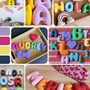 Bubble Letters in Ceramic Look with Configurator – Personalized Names, Numbers & Symbols | Lightweight Nursery Door Decor Matt/Matte