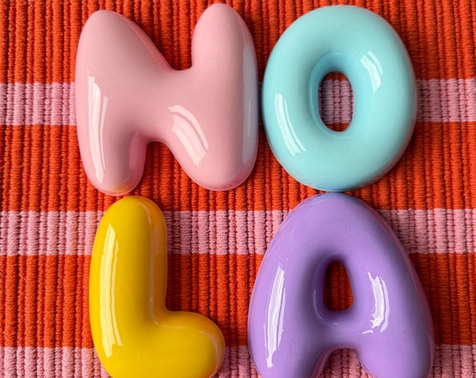 Featured listing image: Bubble Letters in Ceramic Look – Personalized Names, Numbers & Symbols | Lightweight Nursery Door Decor