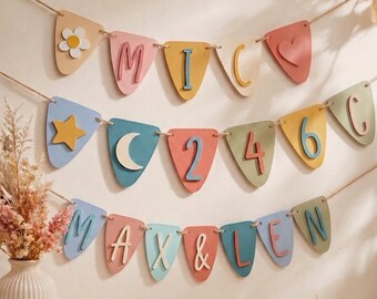 Bubble Letters in Ceramic Look – Personalized Names, Numbers & Symbols | Lightweight Nursery Door Decor