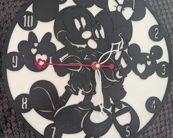 Wooden Mickey and Minnie Mouse Wall Clock - from Disney