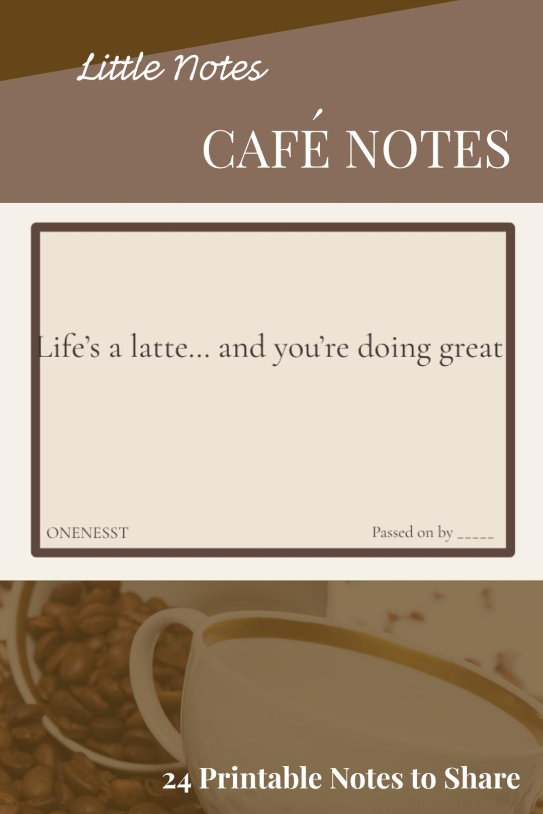 Café Notes: Playful Shareable Messages, 24 Printable Notes (digital ...