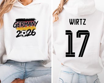 Germany Soccer Star Wirtz #17 Graphic Tee, 2-Sided Jersey Style Gift, Deutschland Football Fan World Tournament Unisex T-Shirt