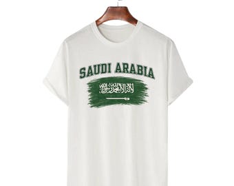 Saudi Arabia Flag Logo Graphic Tee, 2026 Soccer USA Fan Inspired Design, North America 26' Football Vibes Unisex T-Shirt