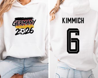 Deutschland World Tournament Football Fan Gift, Kimmich #6 Germany Soccer Jersey Style 2-Sided Graphic Tee, Star Player Unisex Tshirt