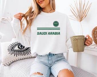 Saudi Arabia Flag Logo Graphic Tee, 2026 Soccer USA Fan Inspired Design, North America 26' Football Vibes Unisex T-Shirt