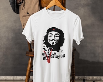 Che Guevara Viva La Revolucion Tee: Anonymous Protest Shirt Unisex
