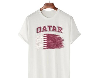 2026 Soccer USA Inspired Qatar Supporters Flag Logo Graphic Tee, North America 26' Football Vibes Design for Fans Unisex T-Shirt