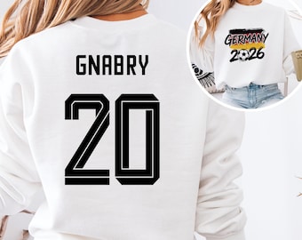 Soccer Jersey Style 2-Sided Gift, Germany Star Player Gnabry #20 Graphic Tee, Deutschland Football Fan World Tournament Unisex Tshirt