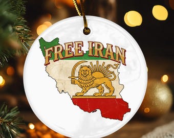 Ceramic Ornament, Free Iran Decor, Make Iran Great Again, Persian Art, Cultural Gift, Shah Era Tribute, Handmade Keepsake, Political