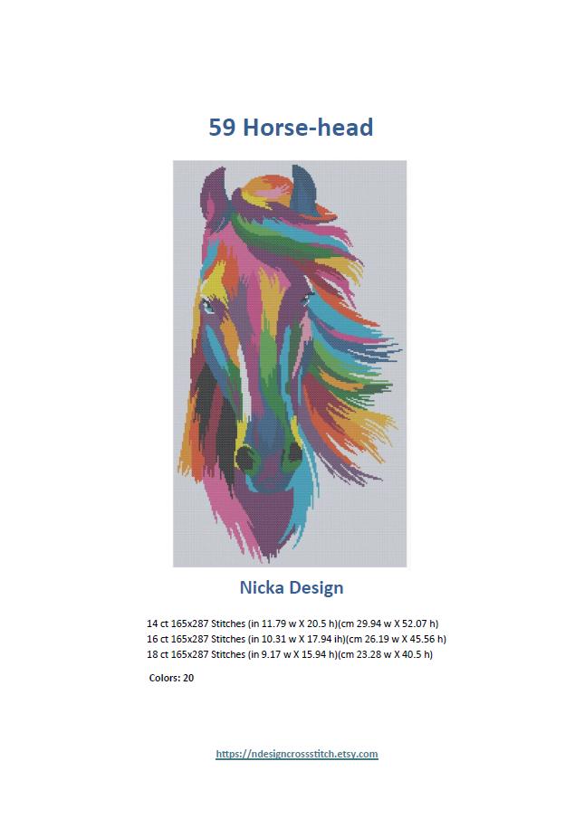 59 Horse Head Cross Stitch Pattern PDF - Etsy