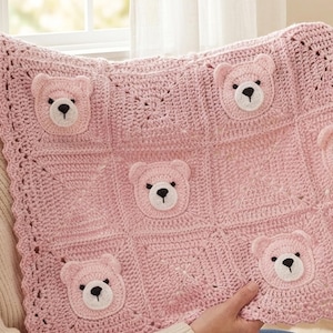 Bär Babydecke Häkelanleitung | Oma Quadrat Tierkindergarten (PDF Download)