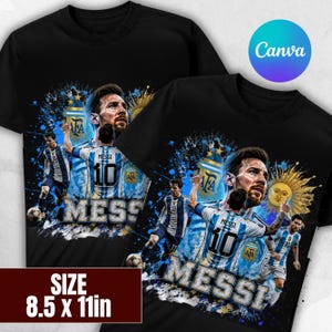 Messi PNG Football T-Shirt Design, Argentina Soccer World Cup Clip Art, Lionel Messi Sublimation File, GOAT Png, World cup shirt design PNG