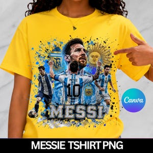 Messi PNG Football T-Shirt Design, Argentina Soccer World Cup Clip Art, Lionel Messi Sublimation File, GOAT Png, World cup shirt design PNG