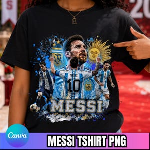 Messi PNG Football T-Shirt Design, Argentina Soccer World Cup Clip Art, Lionel Messi Sublimation File, GOAT Png, World cup shirt design PNG