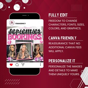 September Booking Flyer Template, Fall Beauty Booking Flyer, Autumn Books Open Canva Template, Hair Lash Nail Wig MUA, Instant Download