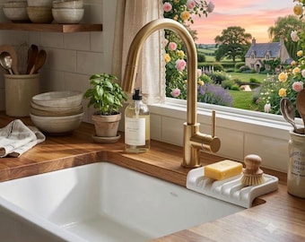 Silicone Sponge Holder & Self-Draining Sink Organizer