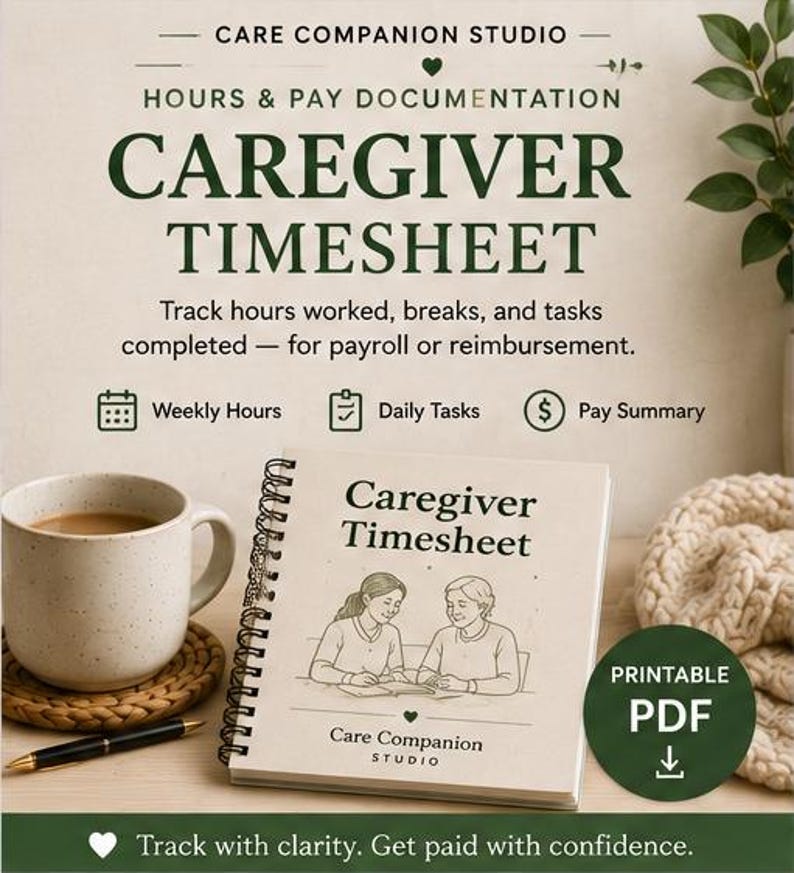 Caregiver Timesheet Printable | Home Care Timesheet Template ...