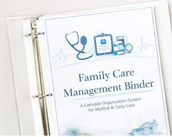 Caregiver Planner Printable, Family Medical Organizer Binder (Digital Download)