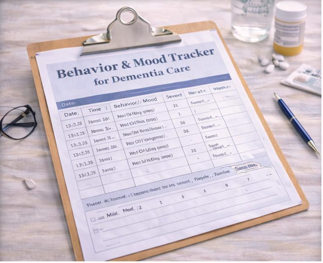 Behavior & Mood Tracker for Dementia Care | Alzheimer’s Behavior Log ...