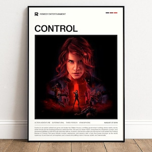 Control (2019) Poster, Sci-Fi Action Art, Gamer Wall Decor, Video Game Print, Gamer Gift