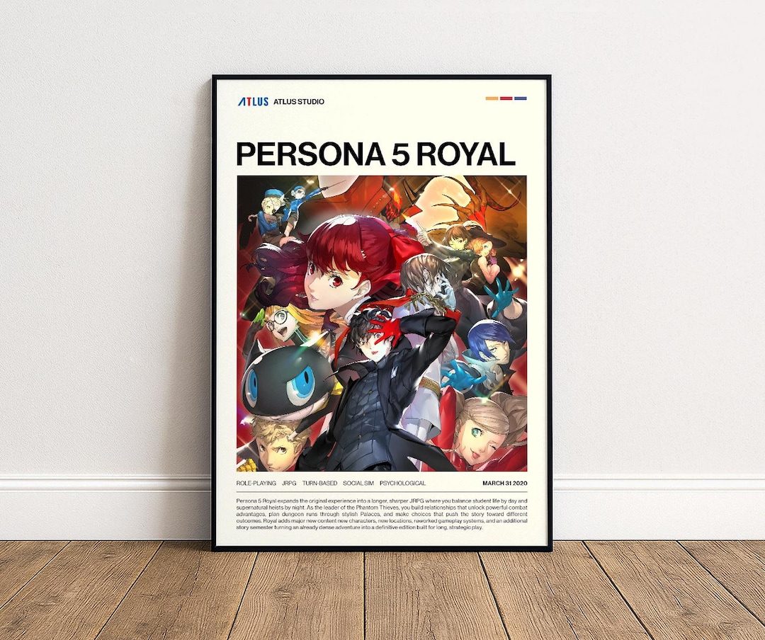 Persona 5 Royal Poster Minimalist, Phantom Thieves Wall Art, Joker ...