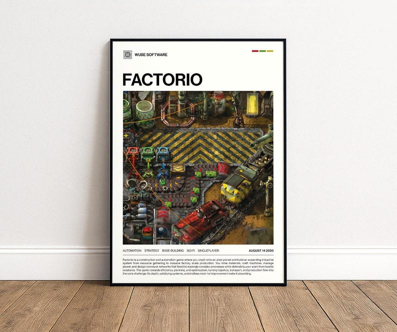 Factorio (2020) Poster, Factorio Art Print, Factory Builder Art, Gamer ...