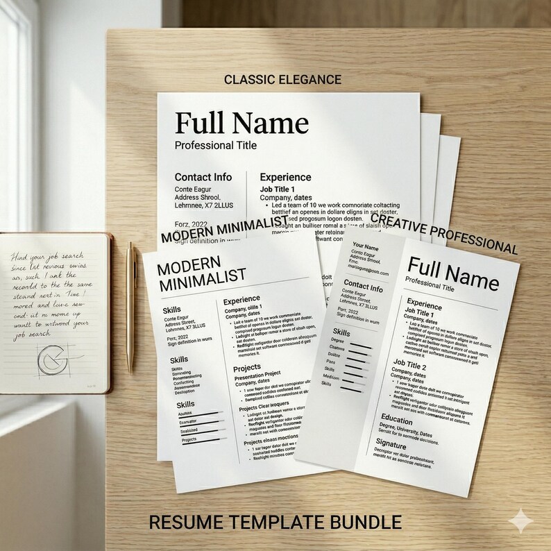 Resume Cover Letter Bundle Professional CV Templates Job Application ...