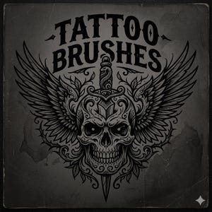 Tattoo Procreate Brushes Ink Line Work Stencil Blackwork Design Art Kit Download