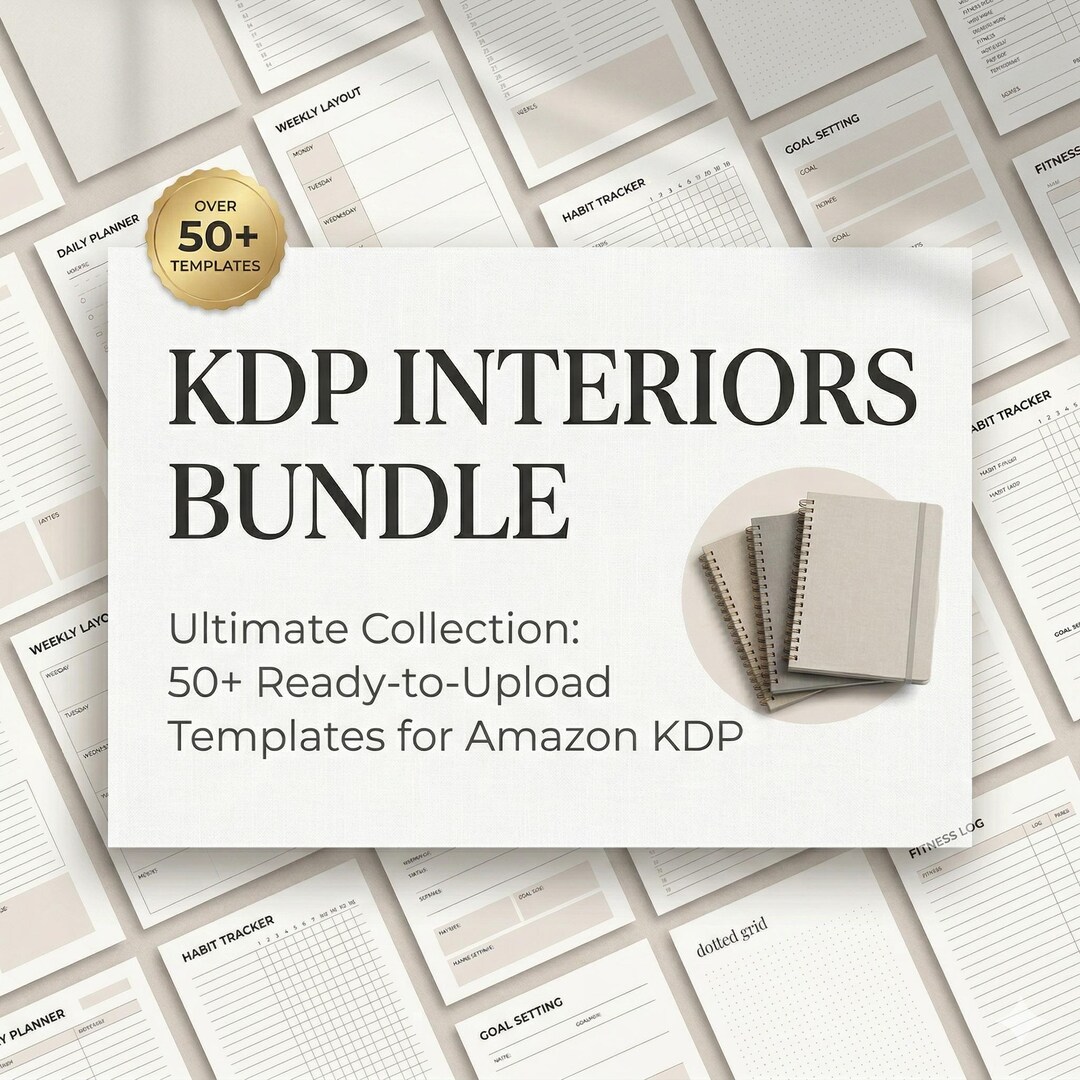 KDP Interiors Bundle Printable Journal Planner Pages Low Content Book ...