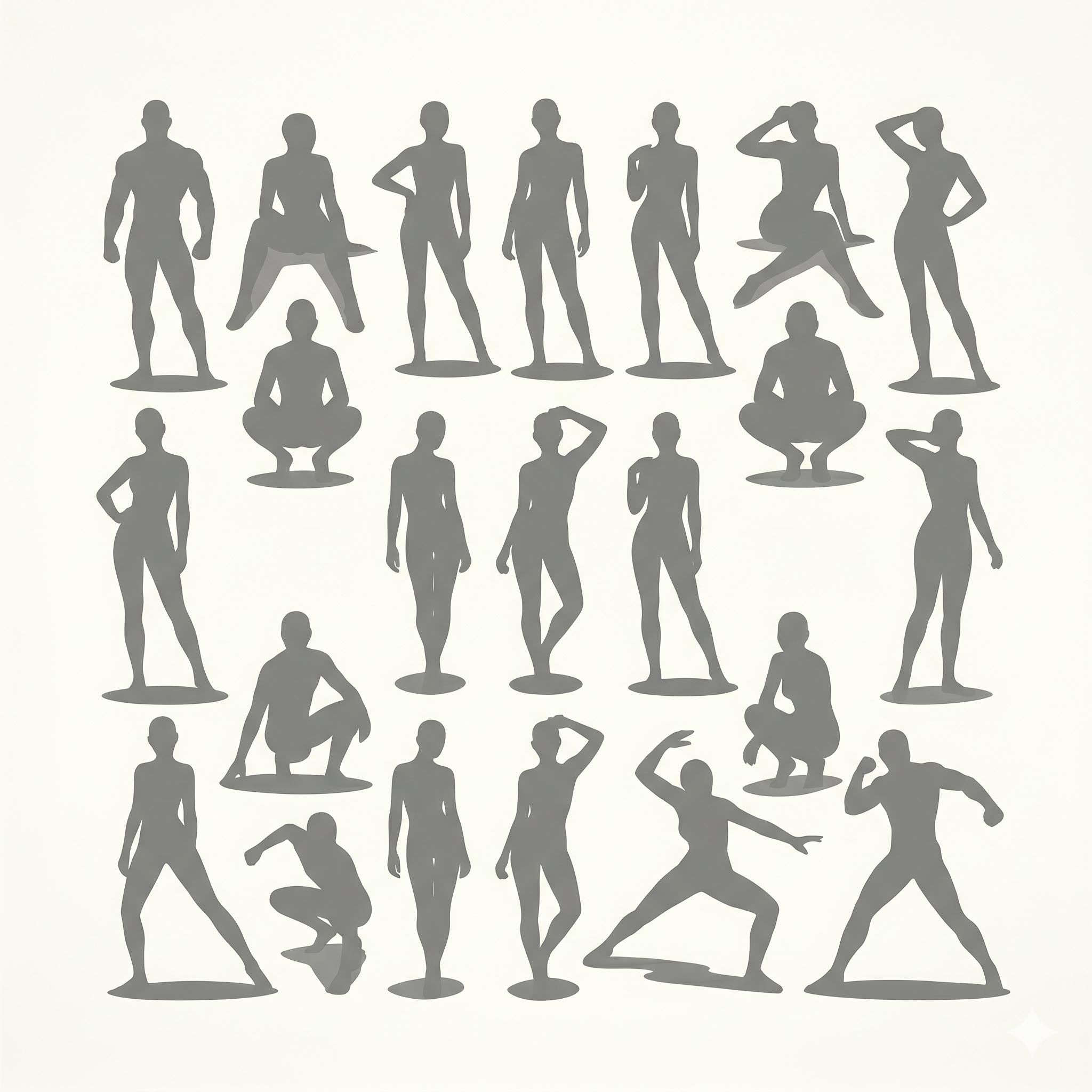 Reference Modelling Practice Figure Drawing Pose Reference Bundle Casual Poses Plus Size Models Art ...