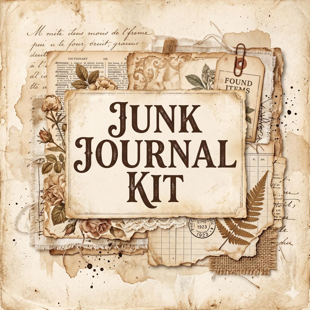 Boho Vintage Junk Journal Kit: Printable Scrapbook Pages (digital ...