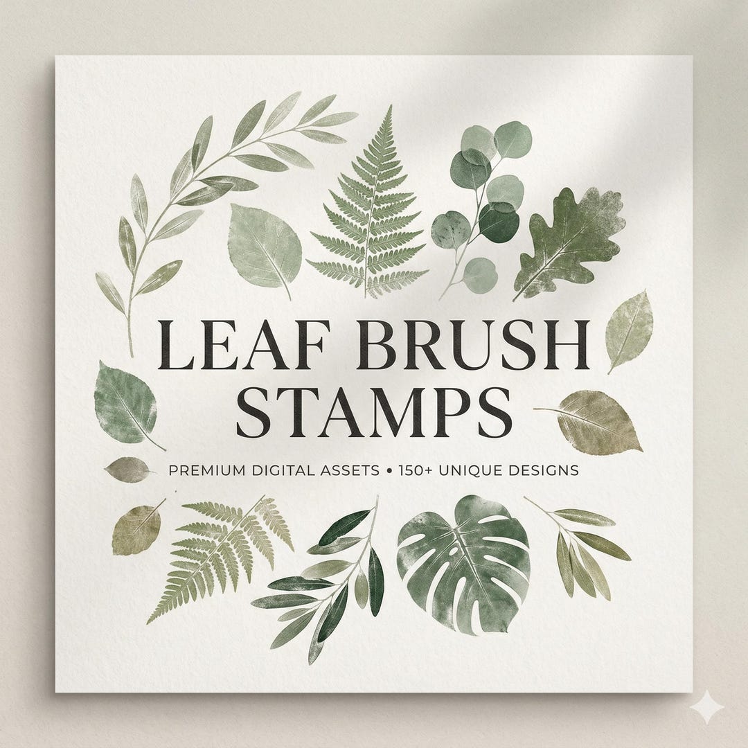 Leaf Stamp Procreate Brushes Botanical Foliage Nature Design Texture ...