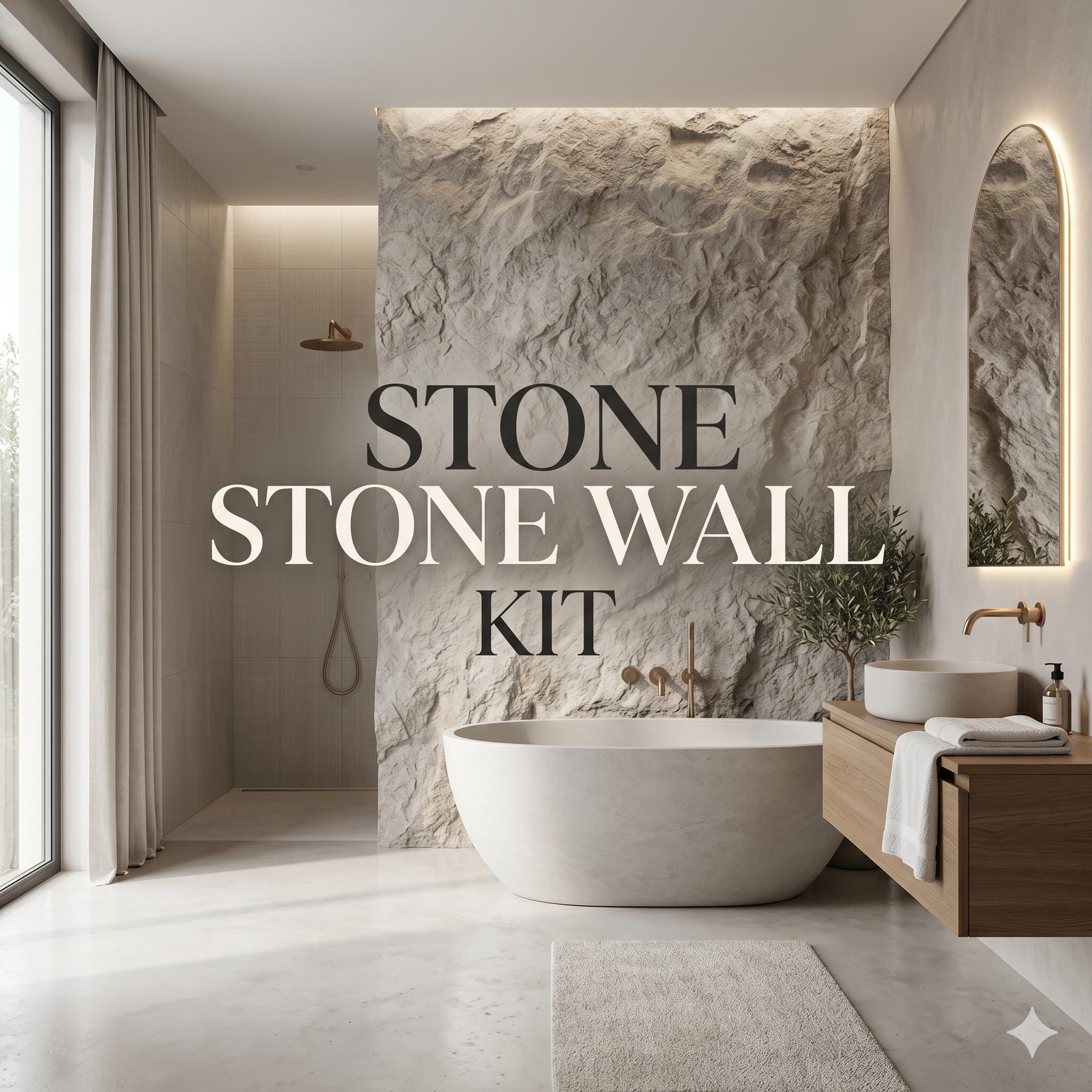 Bathroom Stone Wall Texture Kit Interior Design 3D Render Archviz ...