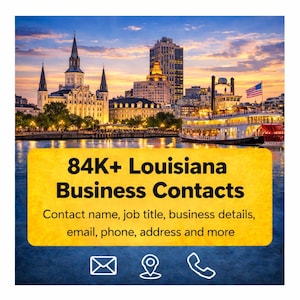 Louisianas databas med affärskontakter | Över 84 000 verifierade leads | Excel och CSV