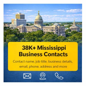 Base de données des contacts professionnels du Mississippi | Plus de 38 000 prospects vérifiés | Excel et CSV