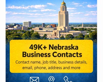 Baza danych kontaktów biznesowych w Nebrasce | Ponad 49 tys. zweryfikowanych leadów | Excel i CSV