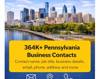 Baza danych kontaktów biznesowych w Pensylwanii | Ponad 322 tys. zweryfikowanych leadów (pliki CSV)