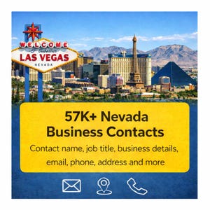 Banco de Dados de Contatos Comerciais de Nevada | Mais de 57 mil leads verificados | Excel e CSV