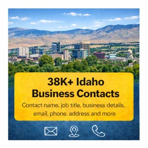 Idaho affärskontaktdatabas | Över 38 000 verifierade leads | Excel och CSV