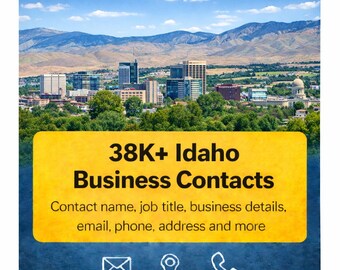 Baza danych kontaktów biznesowych w Idaho | Ponad 38 tys. zweryfikowanych leadów | Excel i CSV