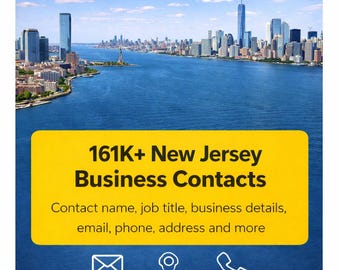 Baza danych kontaktów biznesowych w New Jersey | Ponad 161 tys. zweryfikowanych leadów (pliki CSV)