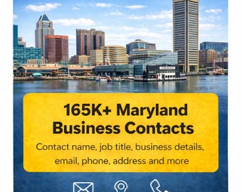 Baza danych kontaktów biznesowych w Maryland | Ponad 165 tys. zweryfikowanych leadów (pliki CSV)