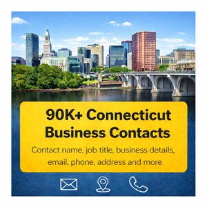 Database di contatti aziendali del Connecticut / Oltre 90.000 contatti verificati (CSV)