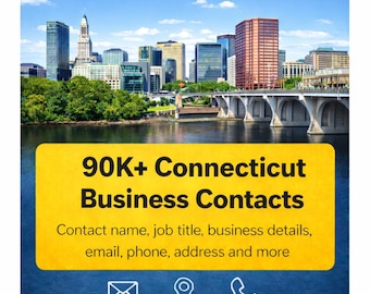 Baza danych kontaktów biznesowych w Connecticut | Ponad 90 tys. zweryfikowanych leadów (pliki CSV)
