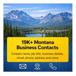Base de datos de contactos comerciales de Montana / Más de 19.000 clientes potenciales verificados / Excel y CSV
