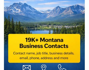 Baza danych kontaktów biznesowych w Montanie | Ponad 19 tys. zweryfikowanych leadów | Excel i CSV