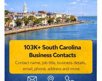 Baza danych kontaktów biznesowych w Karolinie Południowej | Ponad 103 tys. zweryfikowanych leadów (pliki CSV)