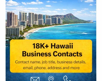 Baza danych kontaktów biznesowych na Hawajach | Ponad 18 tys. zweryfikowanych leadów | Excel i CSV