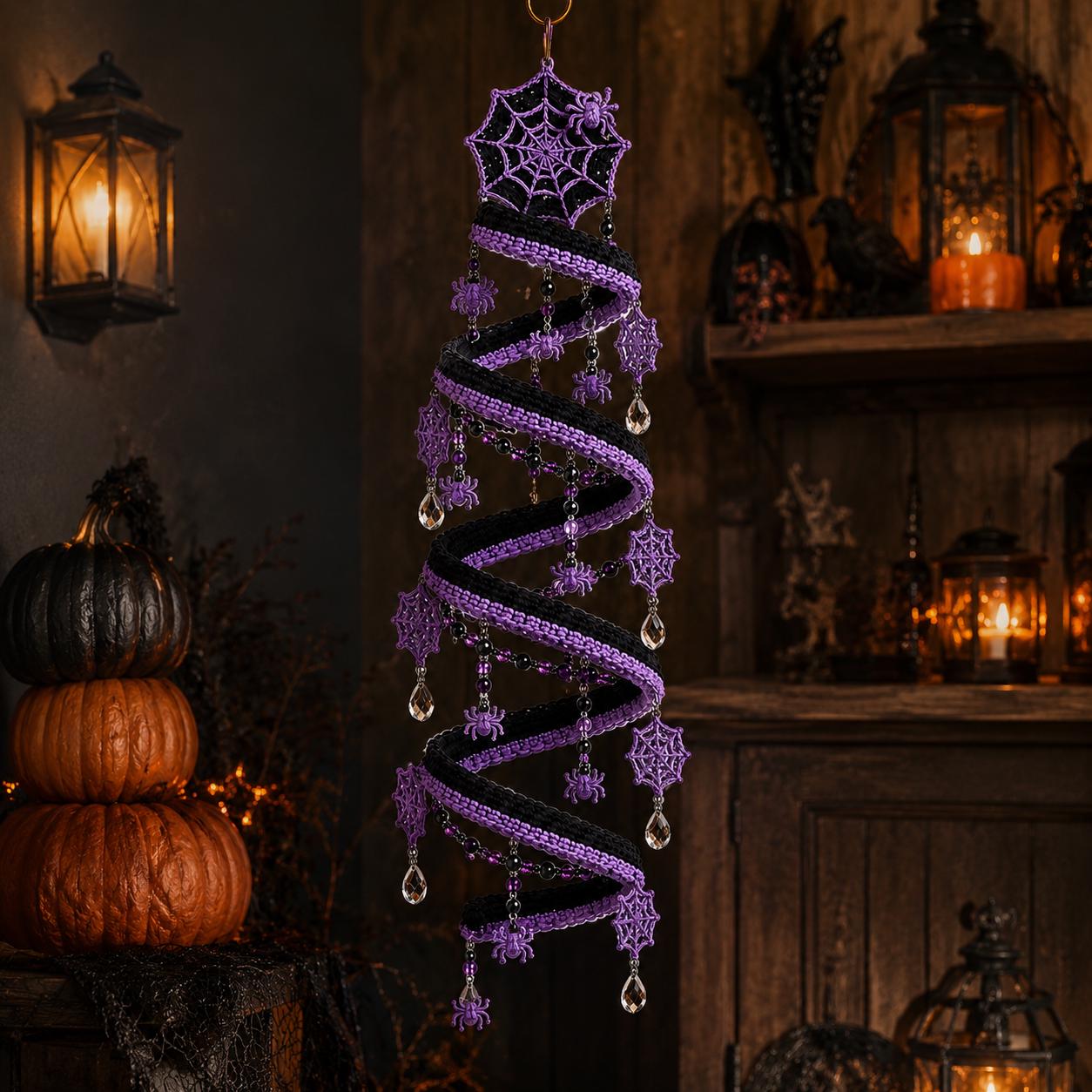 Halloween Spider Web Spiral Mobile